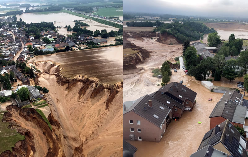 Floods in Germany Climate Change 2021 intense heat and rain